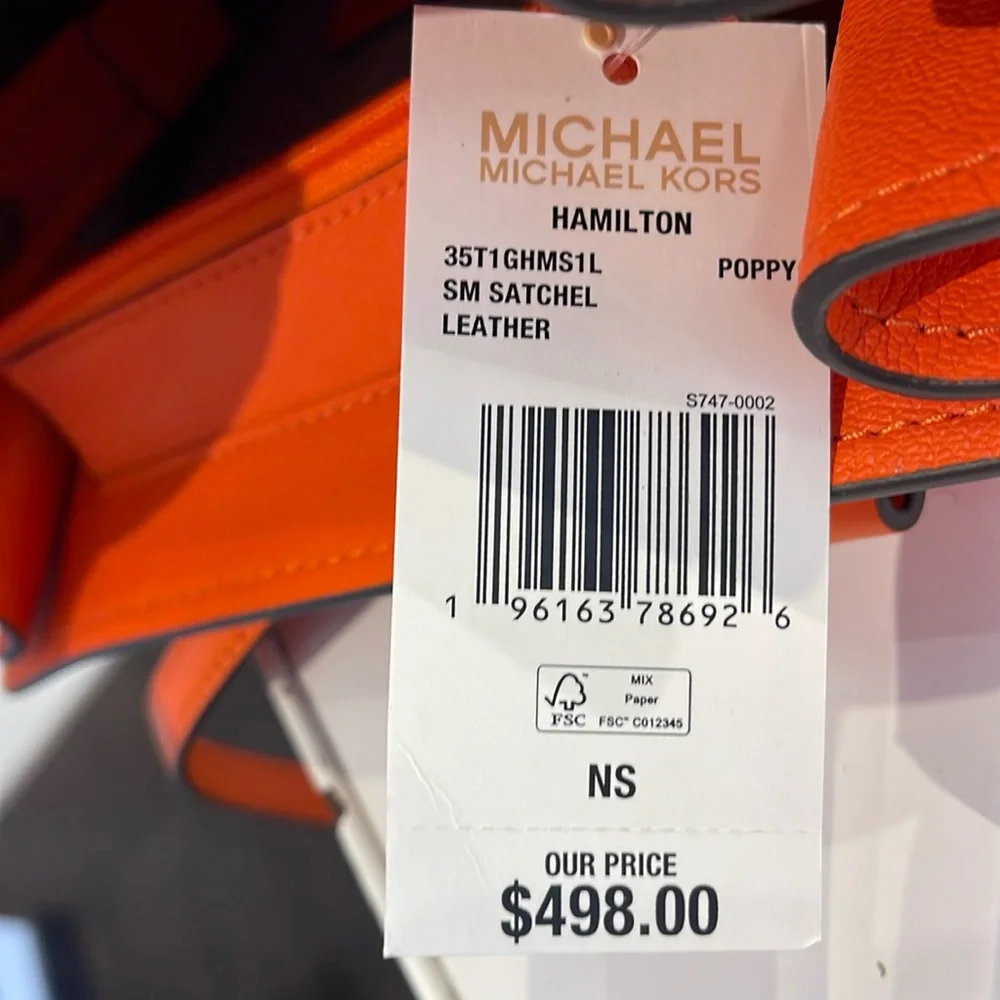Michael Kors Hamilton Small Satchel Shoulder Crossbody Bag 
Poppy COLOR 
NWT - Picture 3 of 16